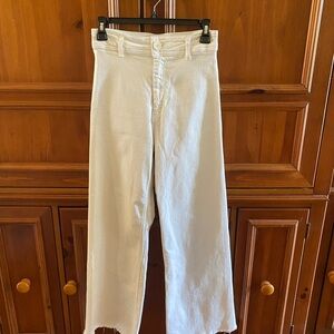 Zara White The Marine Straight-Leg Jeans